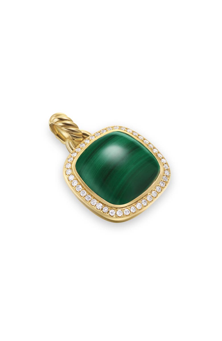 David Yurman Albion<sup>®</sup> Pendant in 18K Yellow Gold with Diamonds, 15mm, Alternate, color, Malachite