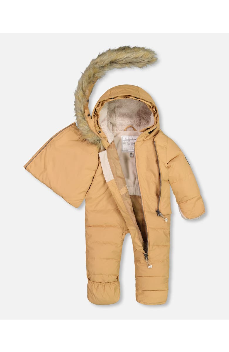 Deux par Deux Baby Boy's One Piece Baby Hooded Snowsuit Doe Designed For Car Seat, Alternate, color, 