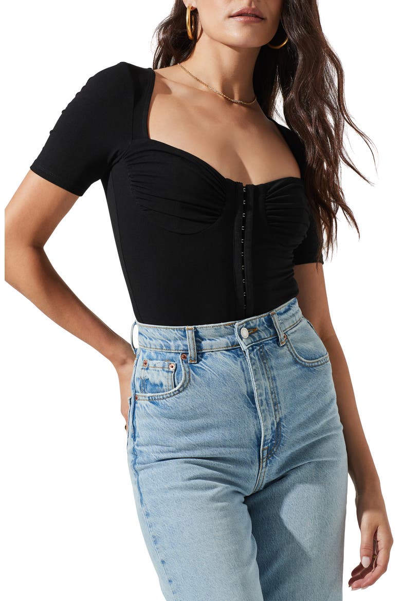 Hook and Eye Bodysuit, Main, color, BLACK