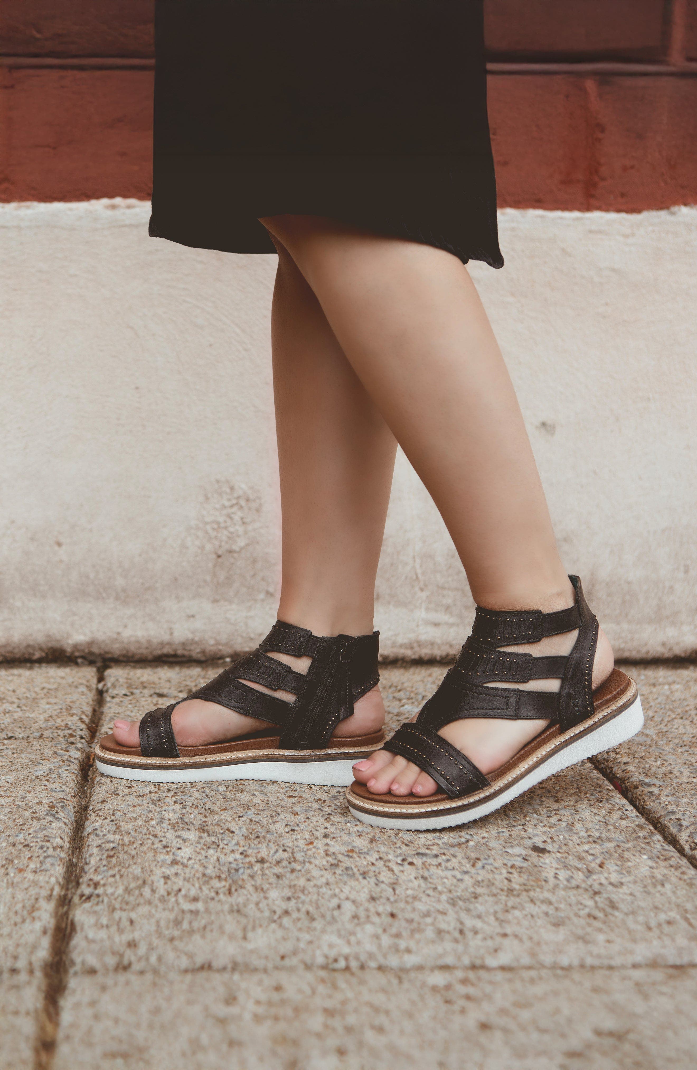 ROAN Carlita II Sandal, Alternate, color, Black Distressed