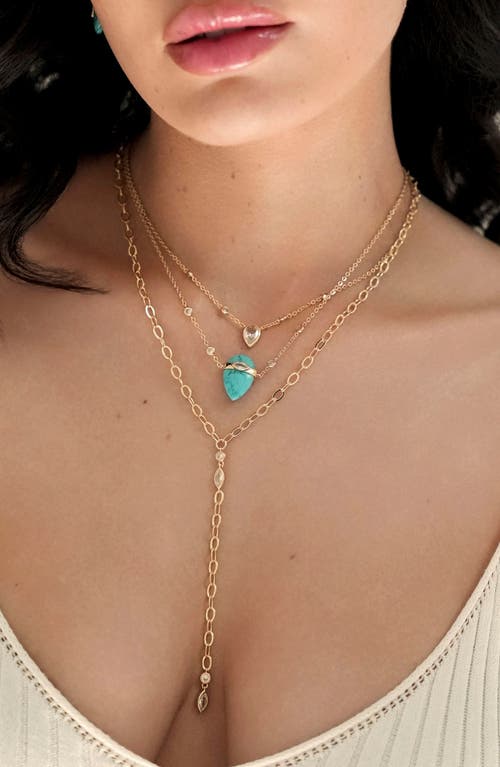 Ettika Reconstituted Turquoise Solstice Layered Necklace In Gold