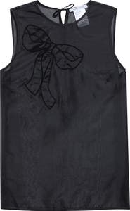 Cecilie Bahnsen Alba Bow Appliqué Silk Blend Organza Top