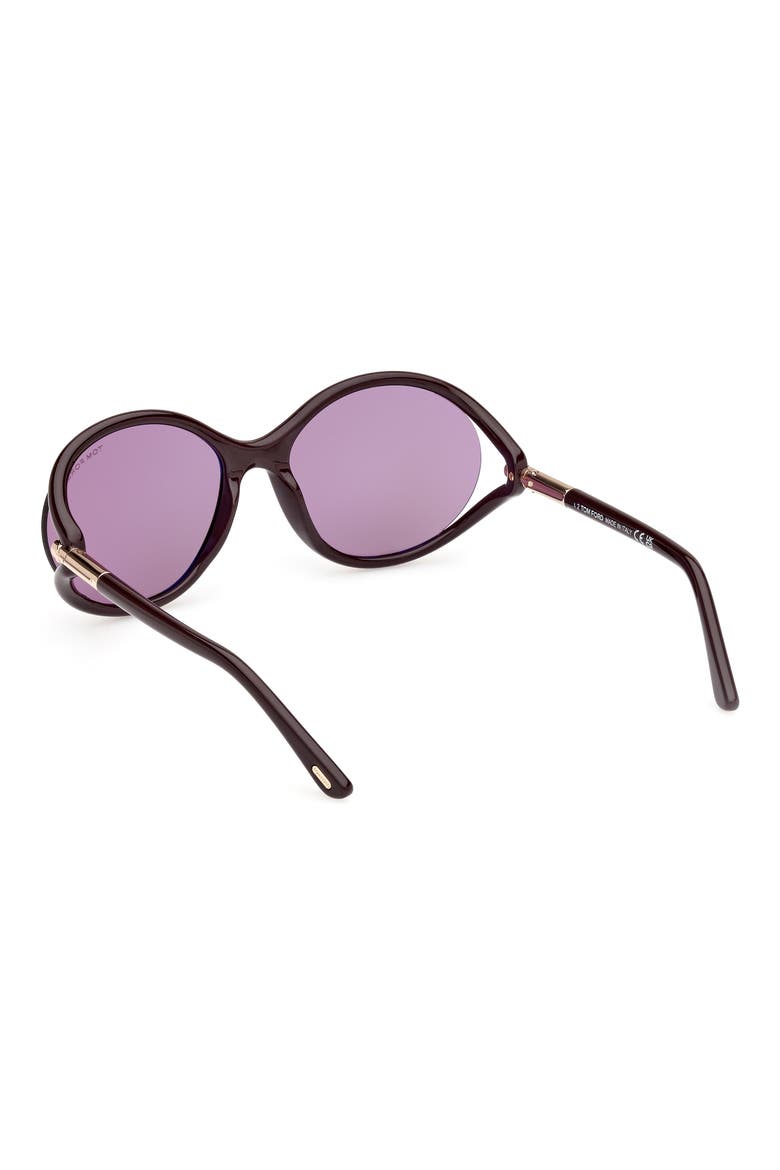 Melody 59mm Round Sunglasses, Alternate, color, SHINY DARK BROWN / GRADIENT