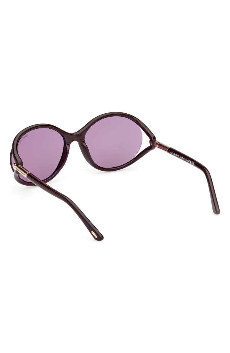 TOM FORD Melody 59mm Round Sunglasses, Alternate, color, Shiny Dark Brown / Gradient