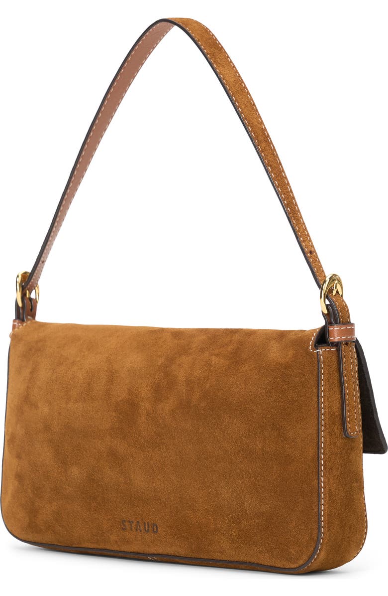 STAUD Harlow Suede Shoulder Bag, Alternate, color, Tan