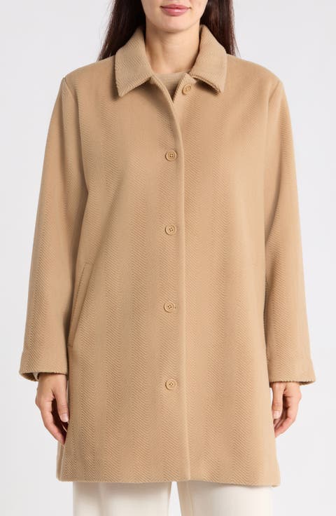 Herringbone Wool Coat