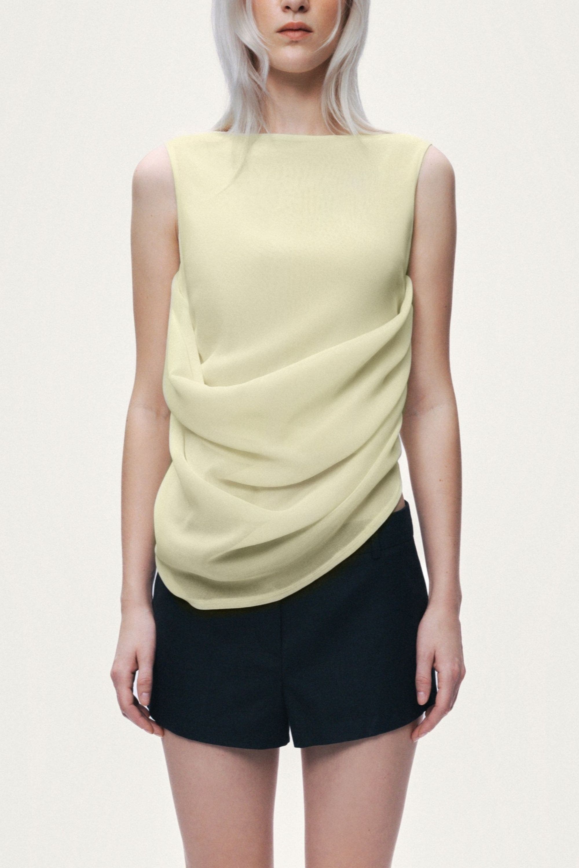 Draped Sleeveless Blouse - image 3