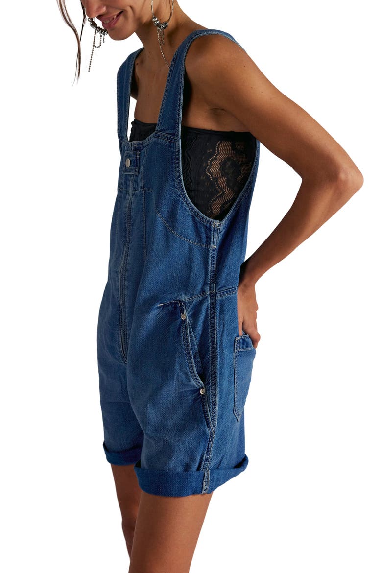 Jude Cotton Shortalls, Alternate, color, MID INDIGO