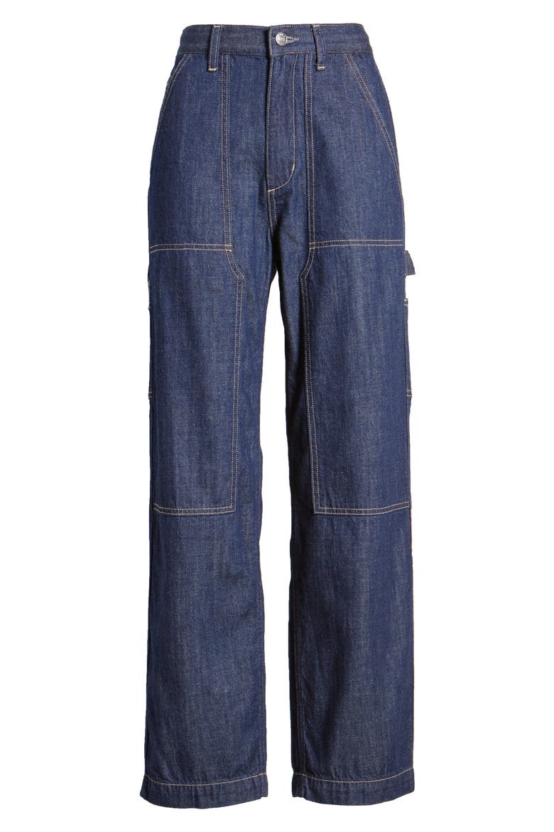 Bailee Nonstretch Painter Jeans, Alternate, color, RINSE