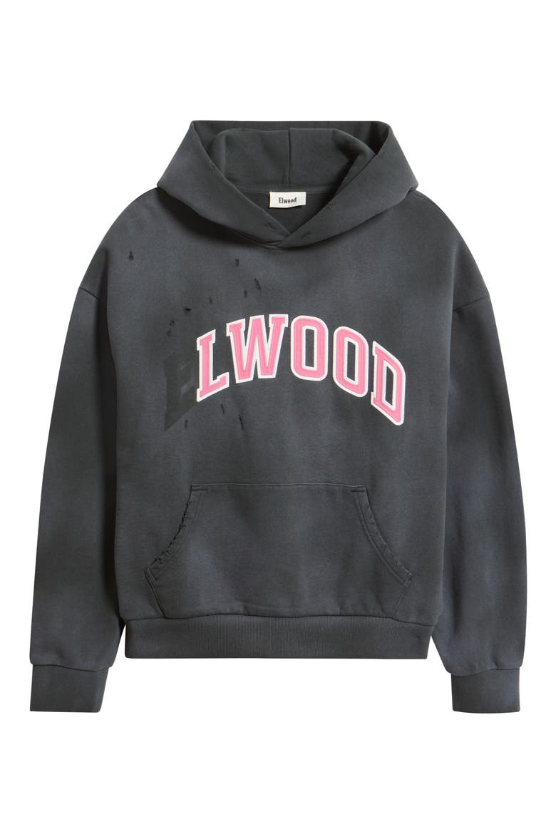 Fireside Distressed Logo Hoodie (Nordstrom Exclusive), Alternate, color, WASHED BLACK