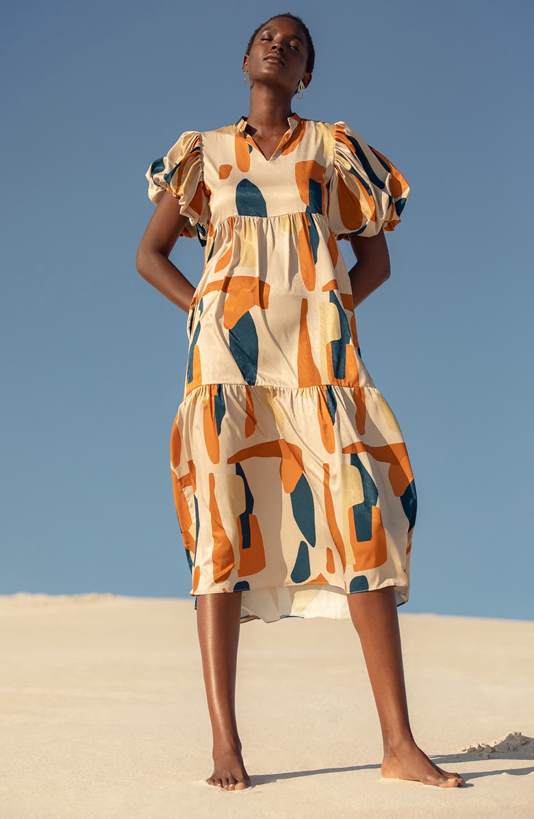 DIARRABLU Koni Short Sleeve Dress, Alternate, color,