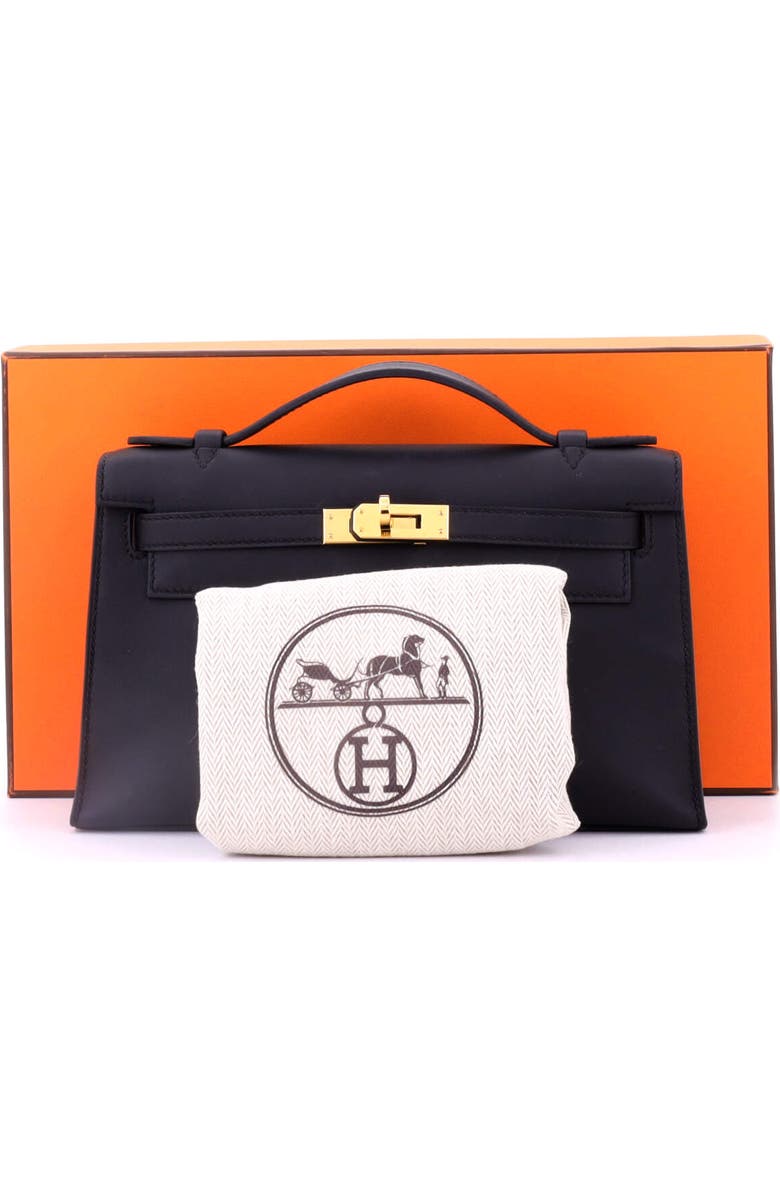 Pre-Owned Hermes Kelly Pochette Swift, Alternate, color, Noir