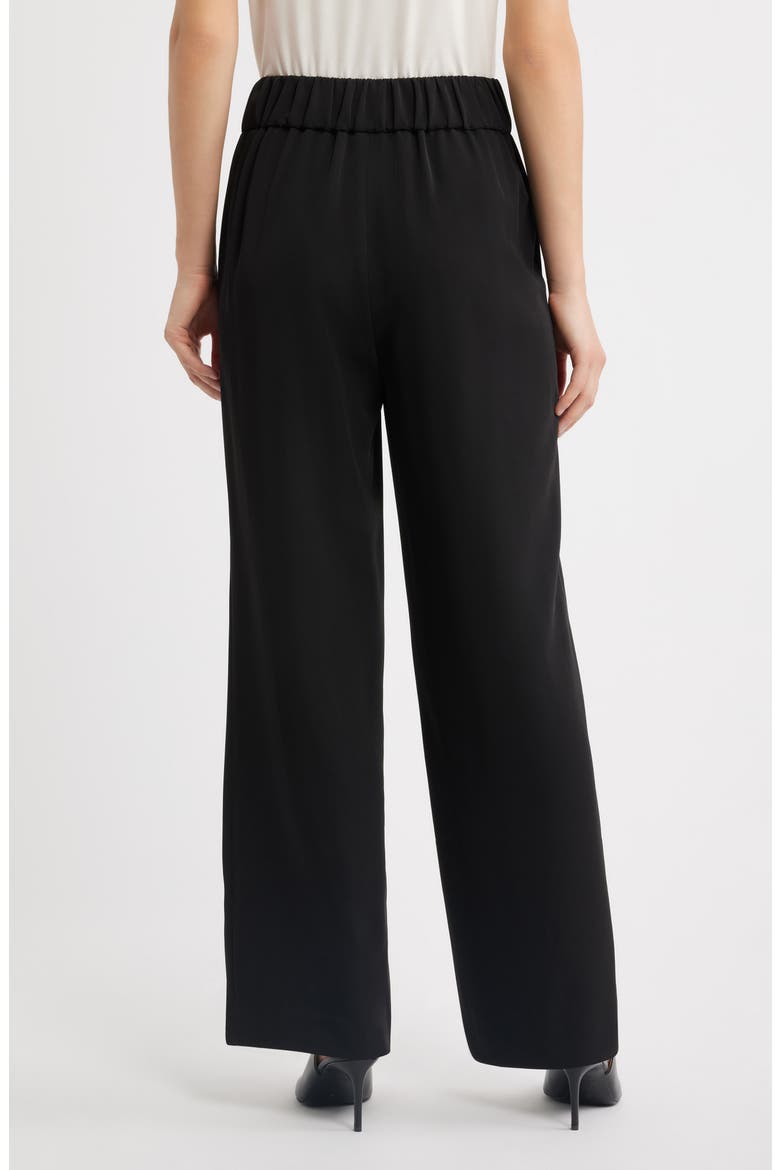 Pleated Pull-On Wide Leg Pants, Alternate, color, ANNE BLACK