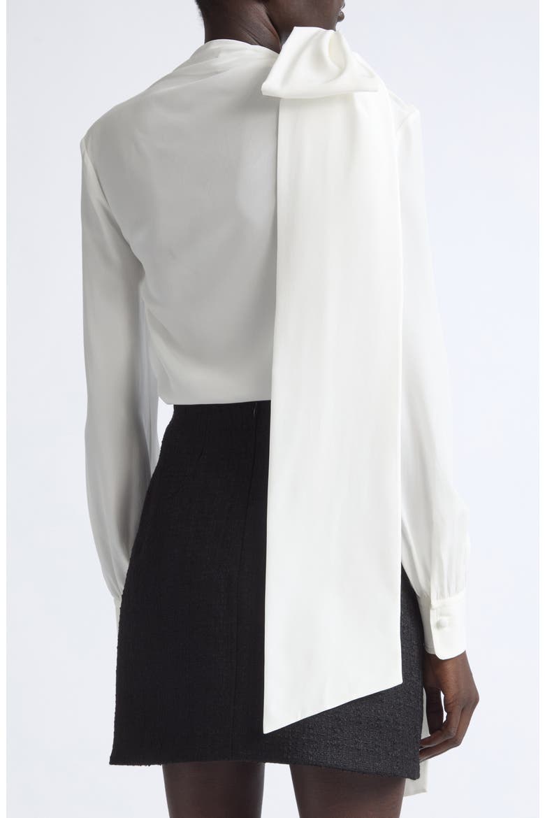 Silk Top with Shoulder Sash, Alternate, color, LIGHT IVORY