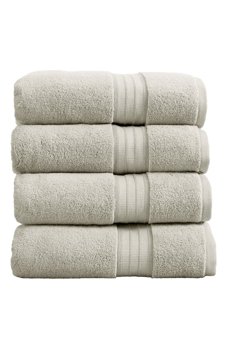 Woven & Weft Premium Cotton 4-Pack Bath Towel Set, Main, color, Light Grey