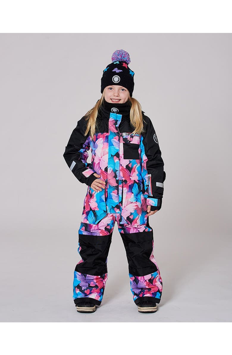 Deux par Deux One-Piece Play Snowsuit Butterfly, Main, color, Black