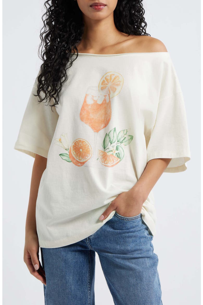 Aperol Spritz Graphic Cotton T-Shirt, Main, color, MARSHMALLOW