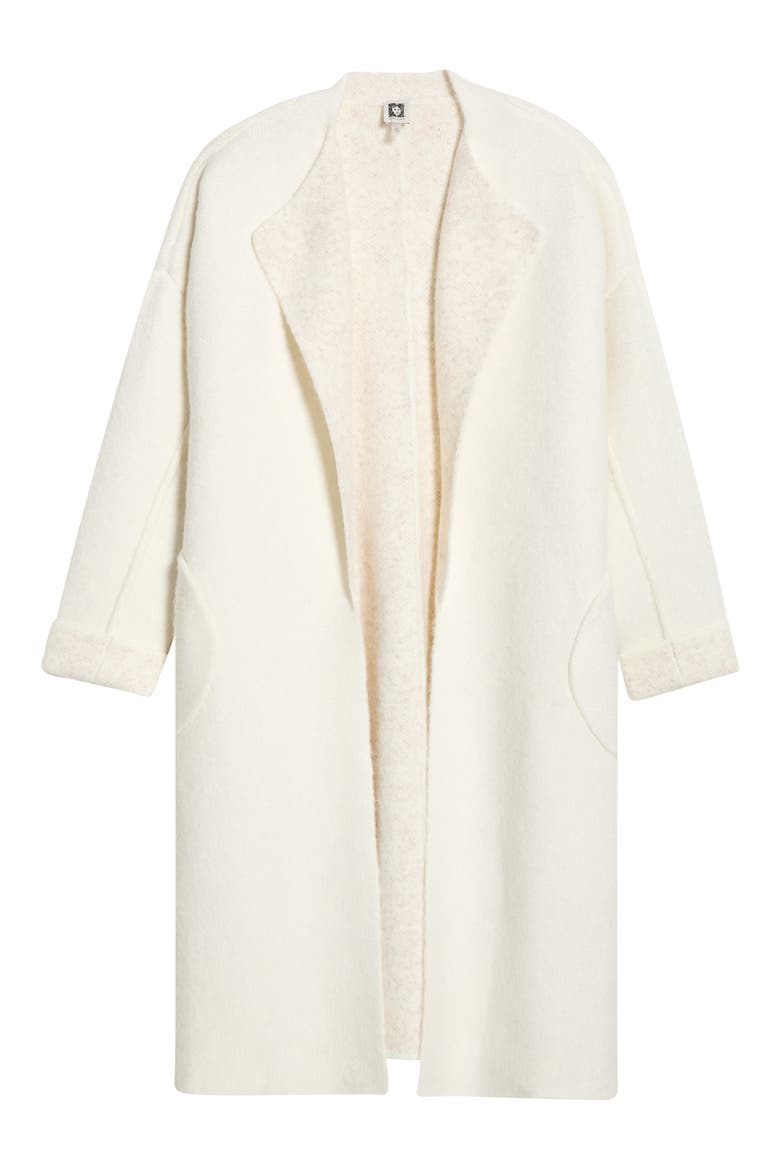Wing Collar Sweater Coat, Alternate, color, WHITE DOVE HEATHER