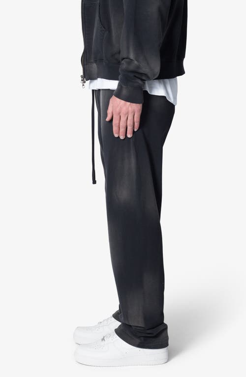 Mnml Faded Relaxed Fit Cotton Sweatpants In Washed Black