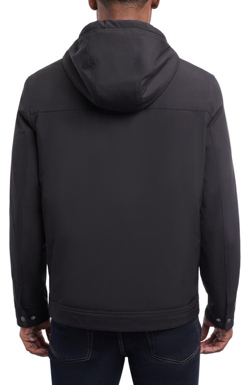 Lucky Brand Loki Workwear Soft Shell Faux Shearling Jacket In Black