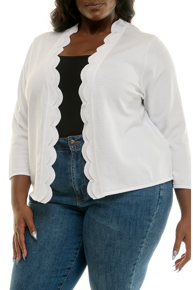 Scalloped Bolero, Alternate, color, WHITE