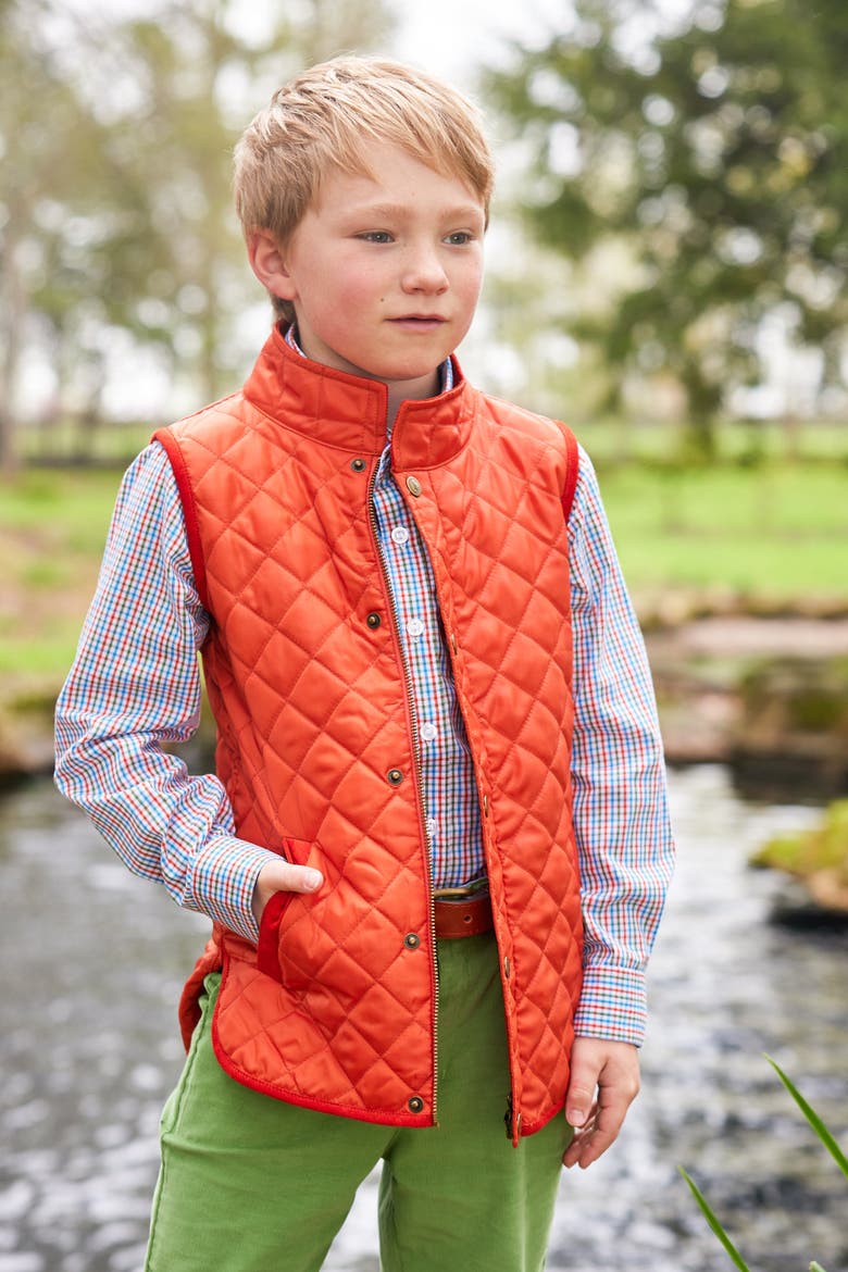 Kids' Classic Quilted Vest, Alternate, color, Orange