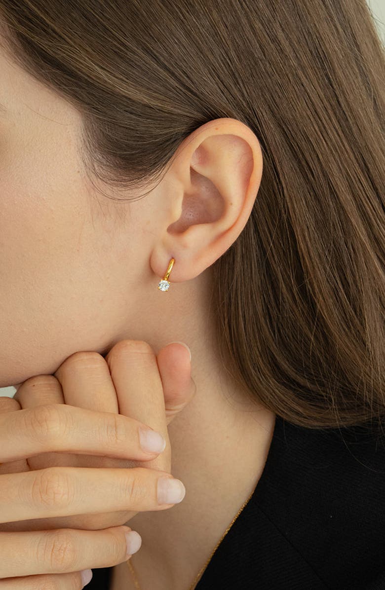 Bearfruit Jewelry Sterling Silver 18k Gold Plated Anastasia Huggies Delicate Minimal, Alternate, color, Silver