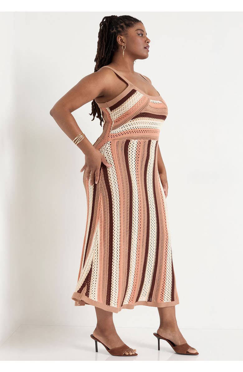 June + Vie Stripe Sweater Midi Dress, Alternate, color, 