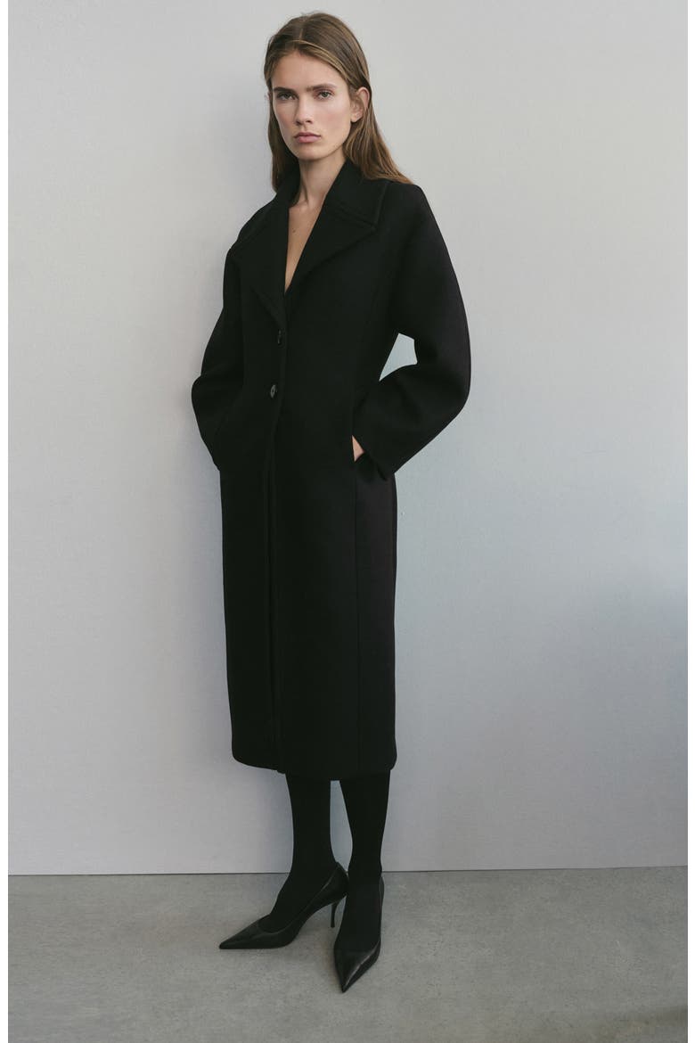 Wool Coat, Alternate, color, BLACK