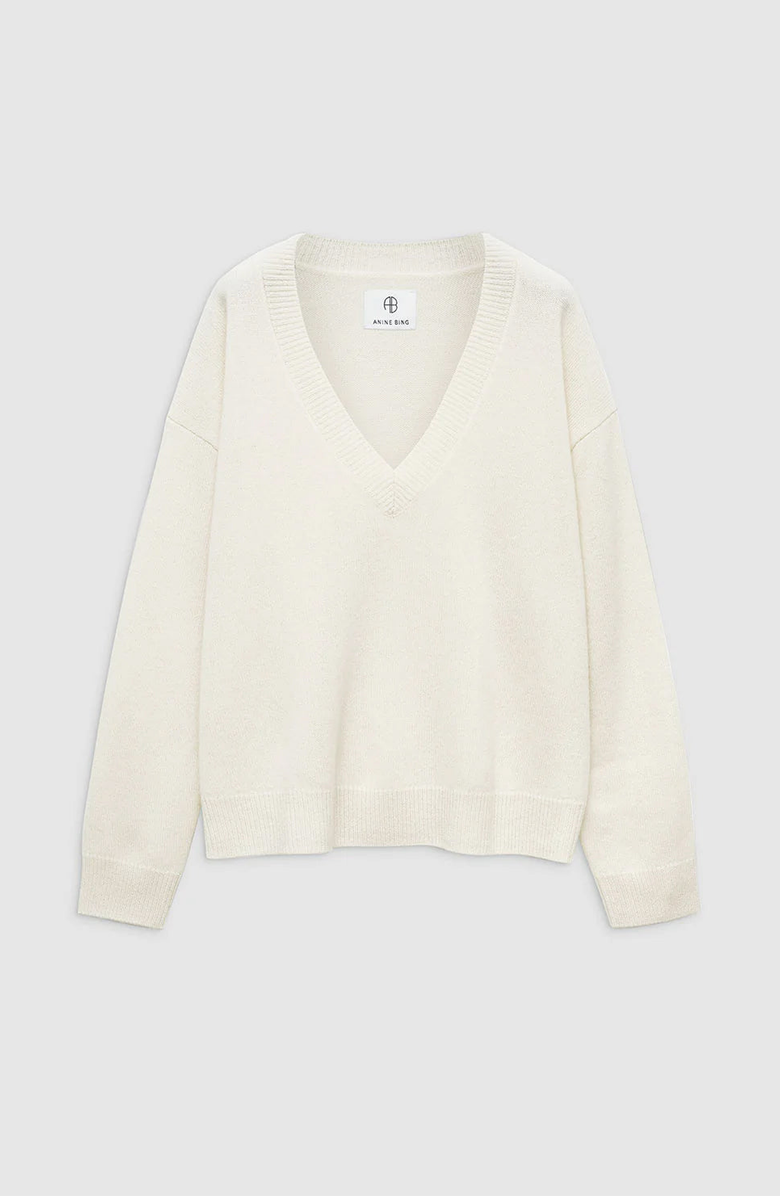 ANINE BING Lee Sweater, Alternate, color, Cream