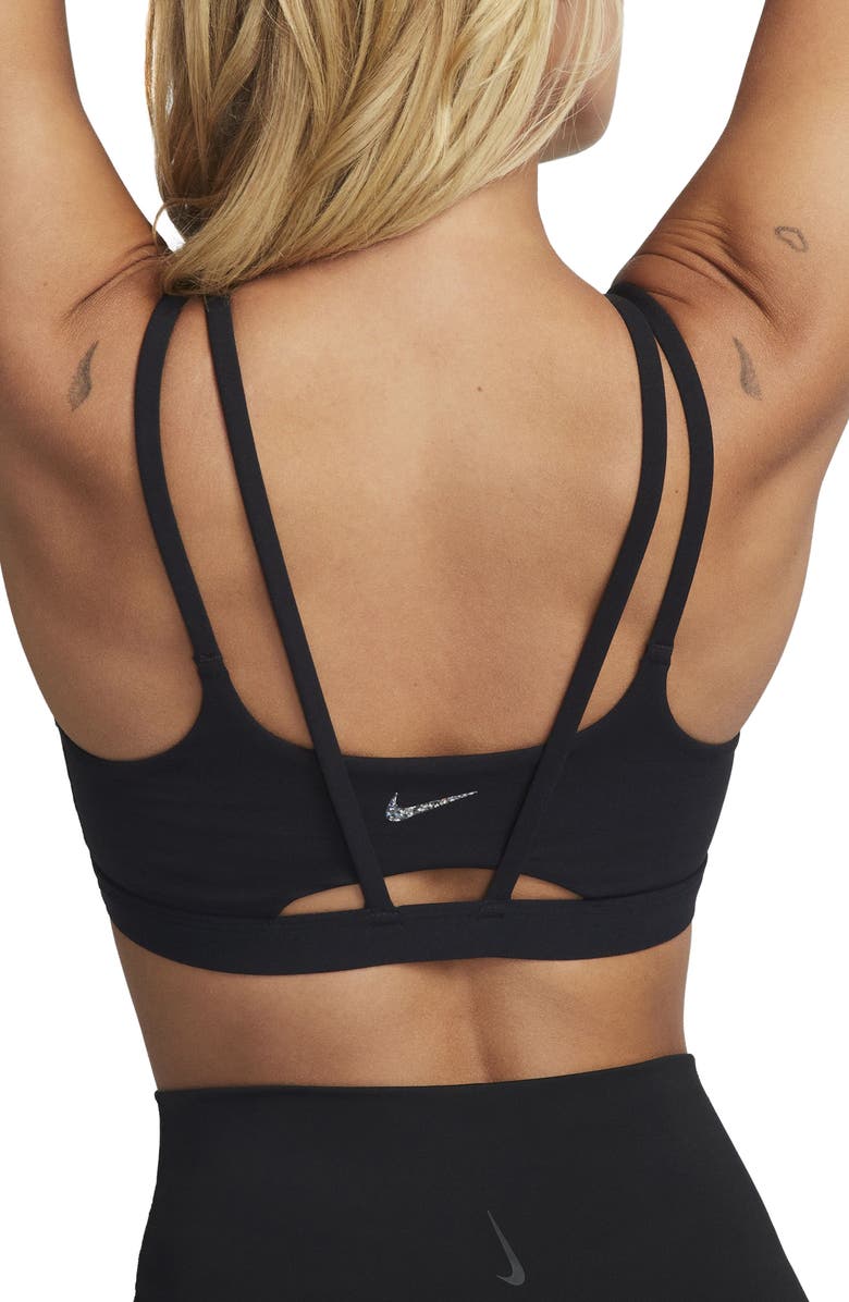 Nike Zenvy Strappy Light-Support Padded Sports Bra, Alternate, color, 010 Black/Sail