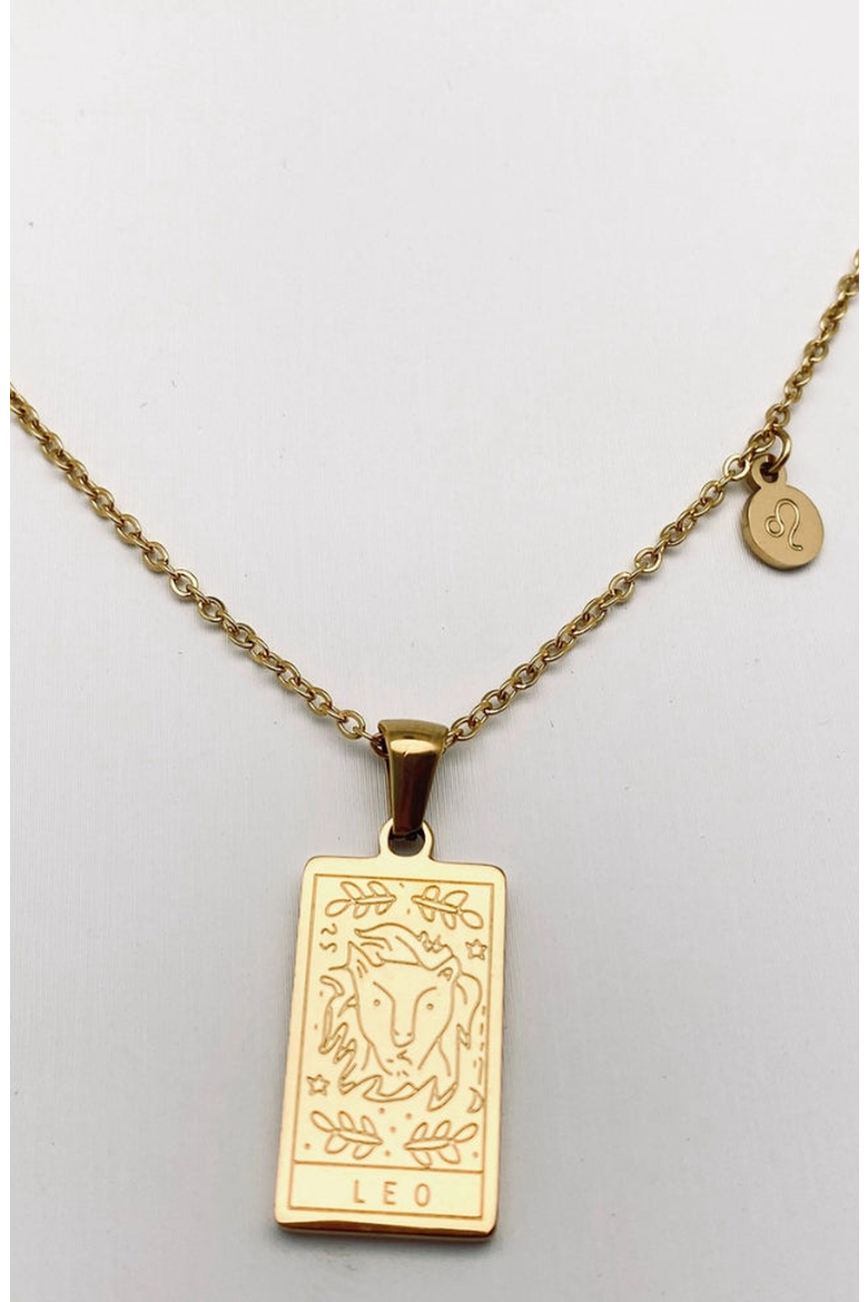 Zodiac Constellation Pendant Necklace, Main, color, Leo