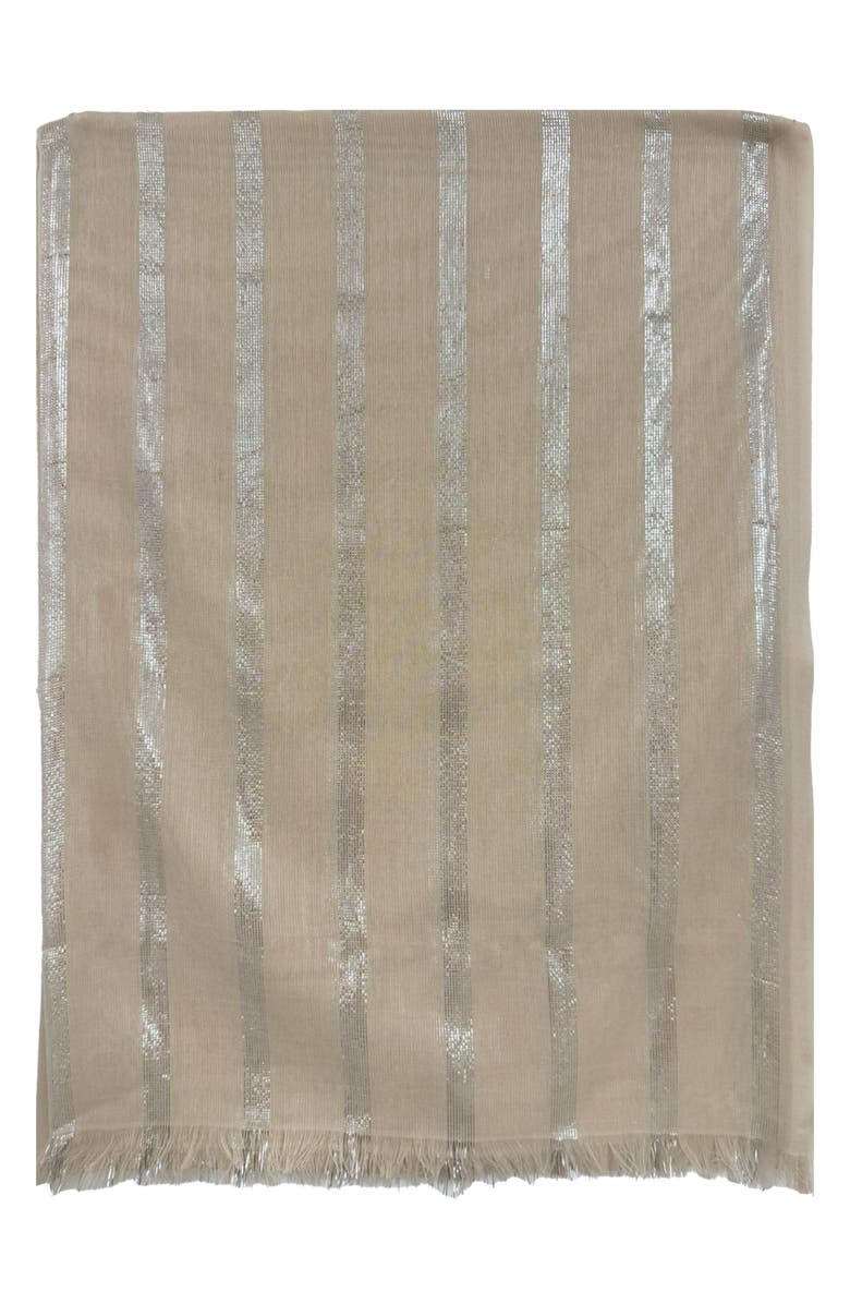 Cole Haan Metallic Stripe Oblong Scarf, Alternate, color, 