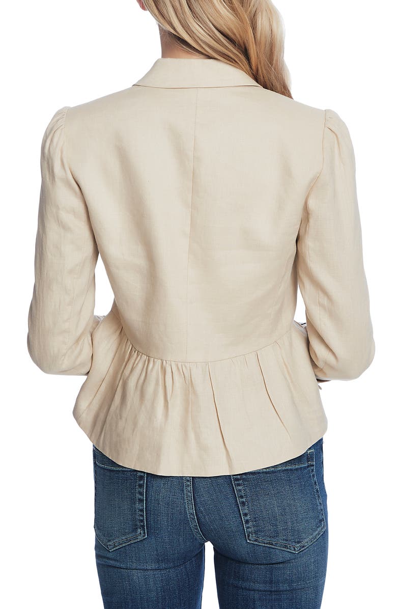 CeCe Peplum Linen Jacket, Alternate, color, 