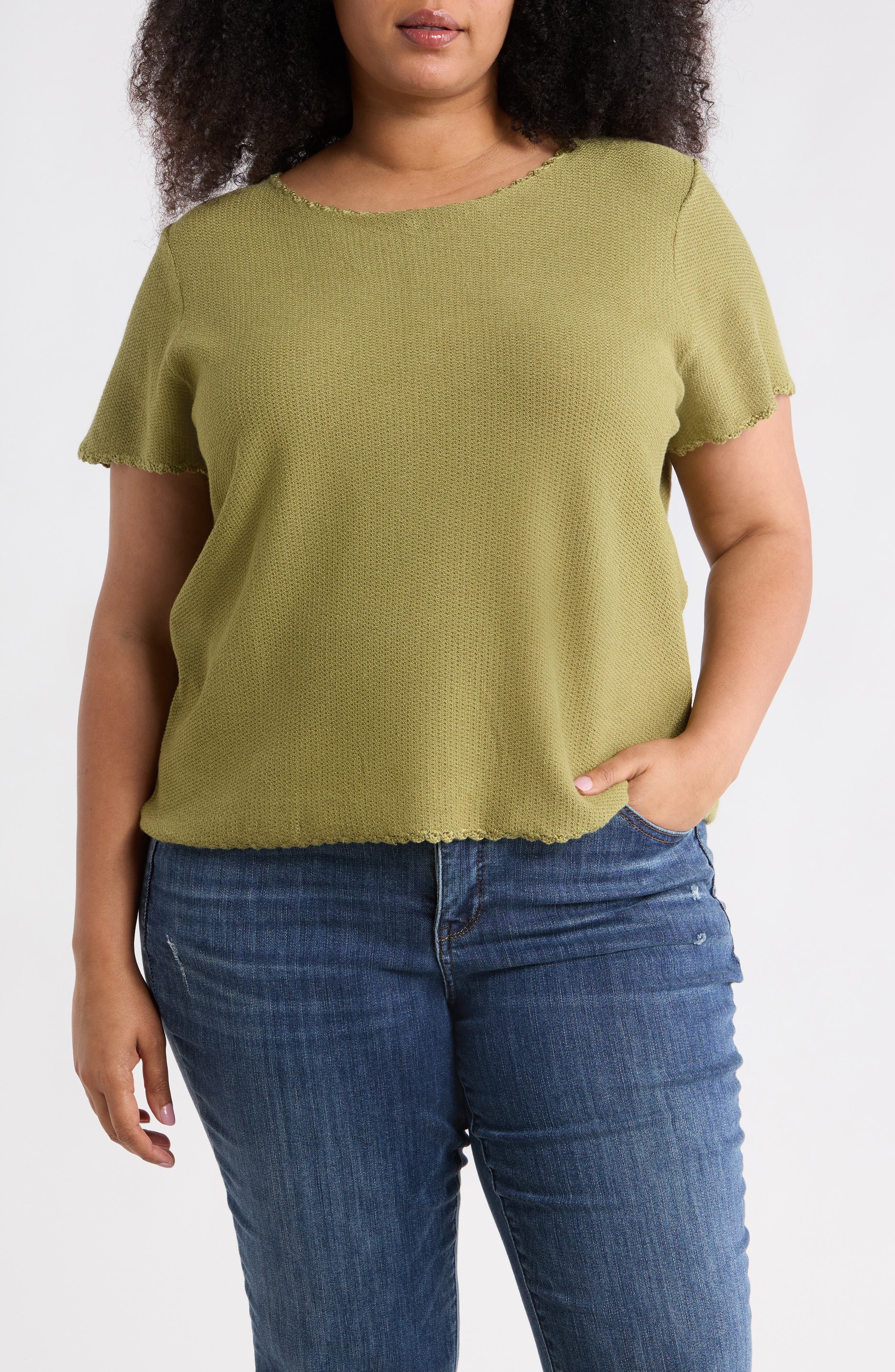 Adrianna Papell Short Sleeve Sweater