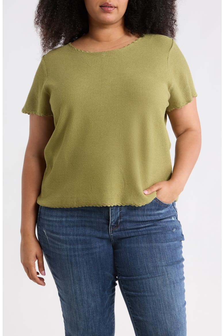 Short Sleeve Sweater, Main, color, GREEN OASIS