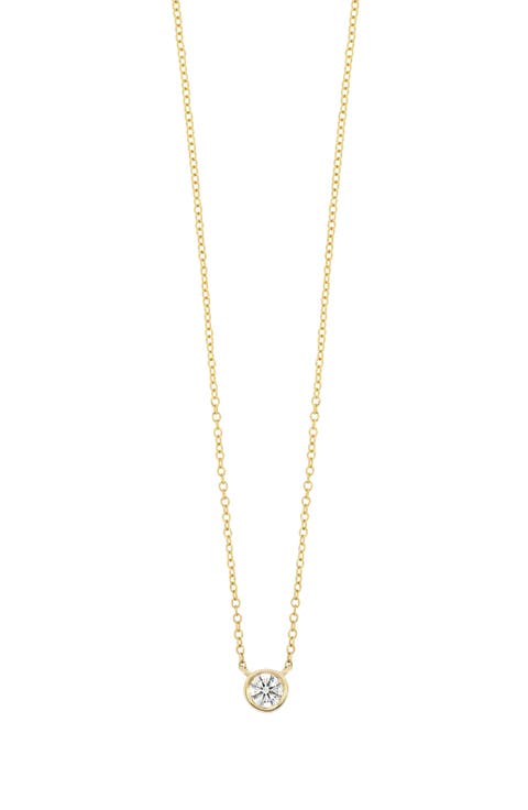 14K Gold Bezel Diamond Pendant Necklace - 0.10 ctw (Nordstrom Exclusive)
