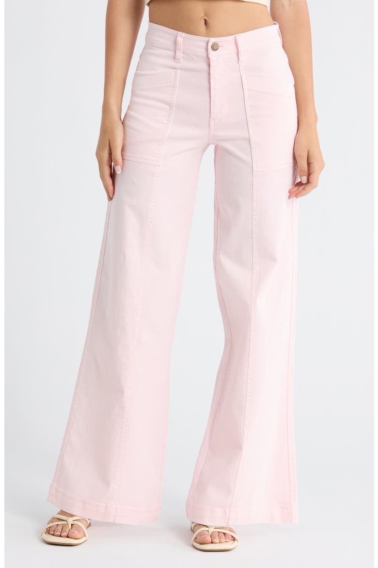 Rival High Waist Wide Leg Jeans, Main, color, ROSEWATER