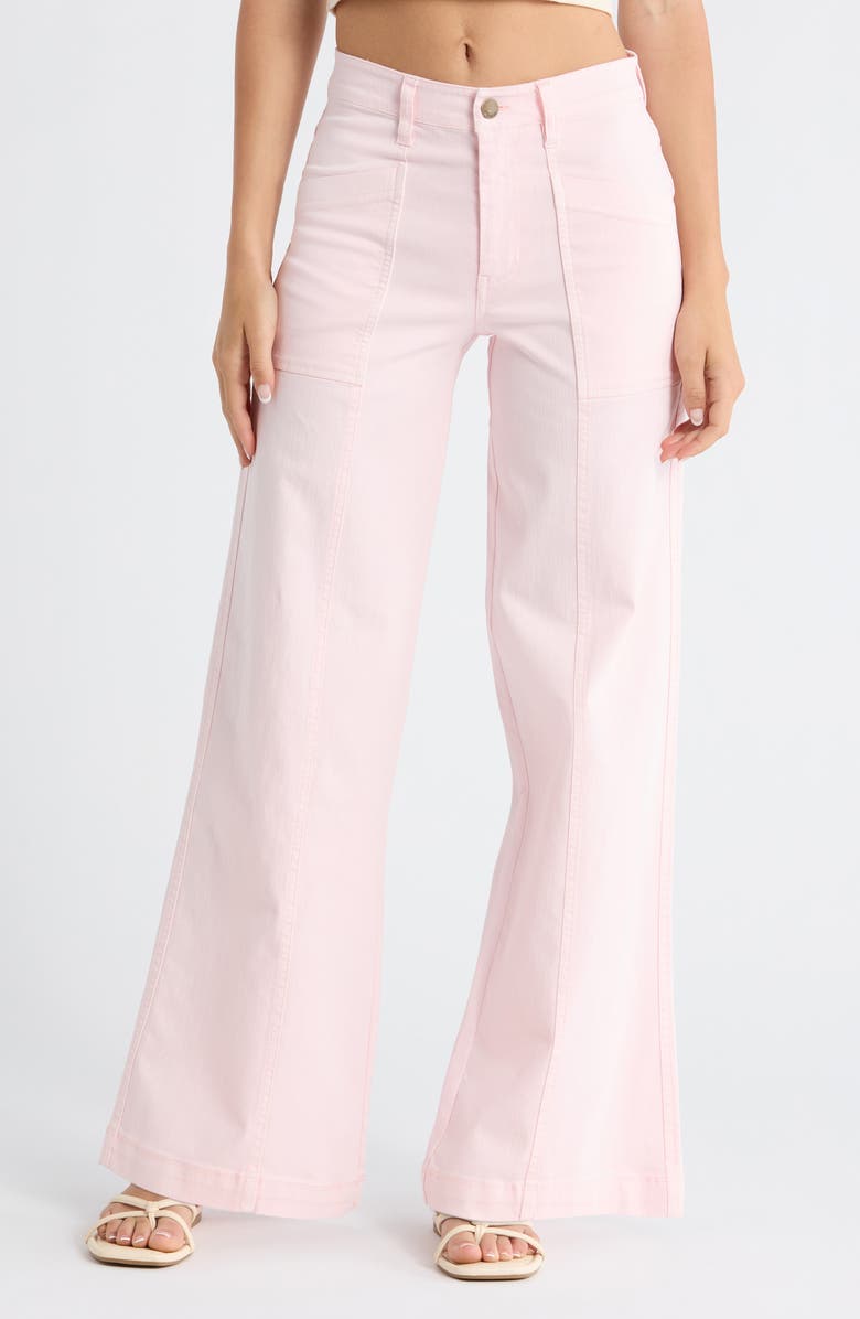 Billabong Rival High Waist Wide Leg Jeans, Main, color, Rosewater