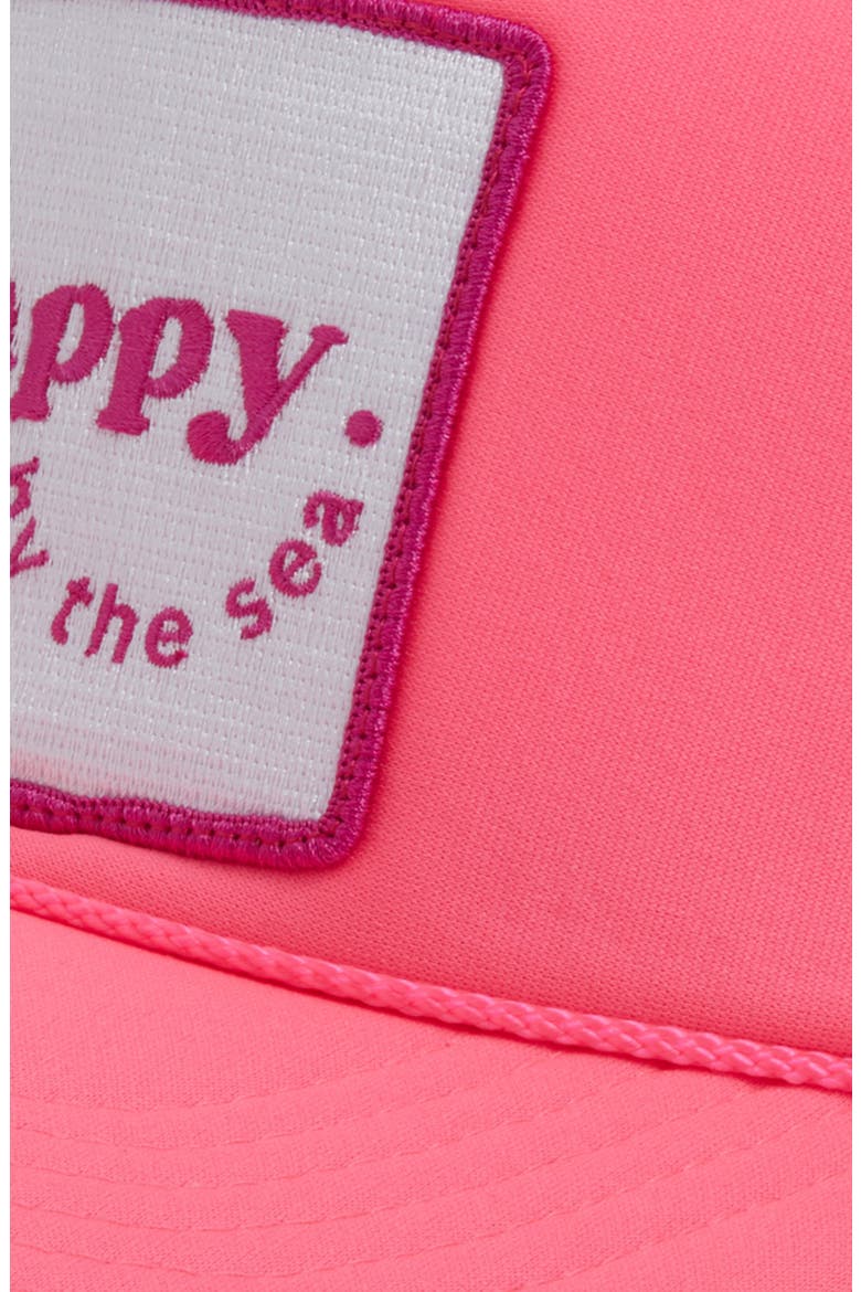 Happy by the Sea Patch Trucker Hat, Alternate, color, PINK