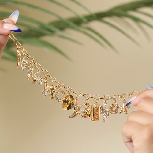 Jessica Simpson 20th Anniversary Mixed Charm Bracelet In Gold