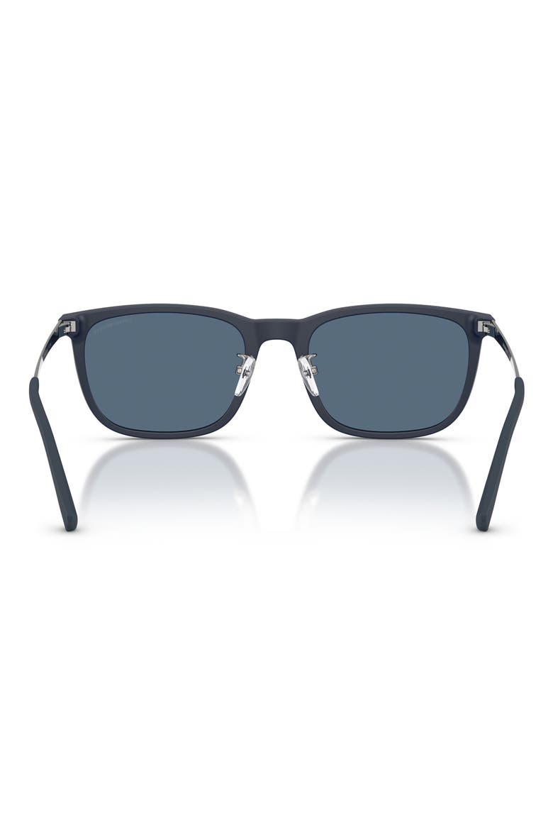 56mm Square Sunglasses, Alternate, color, MATTE BLUE / DARK BLUE