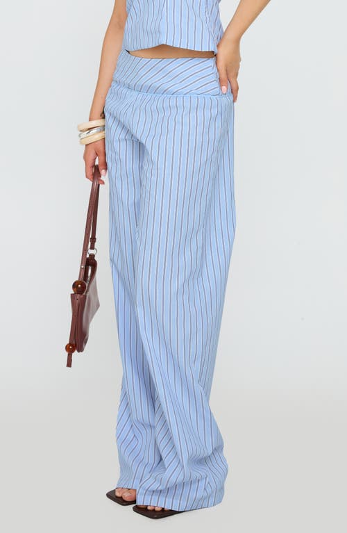 Princess Polly Sofea Stripe Wide Leg Pants In Blue