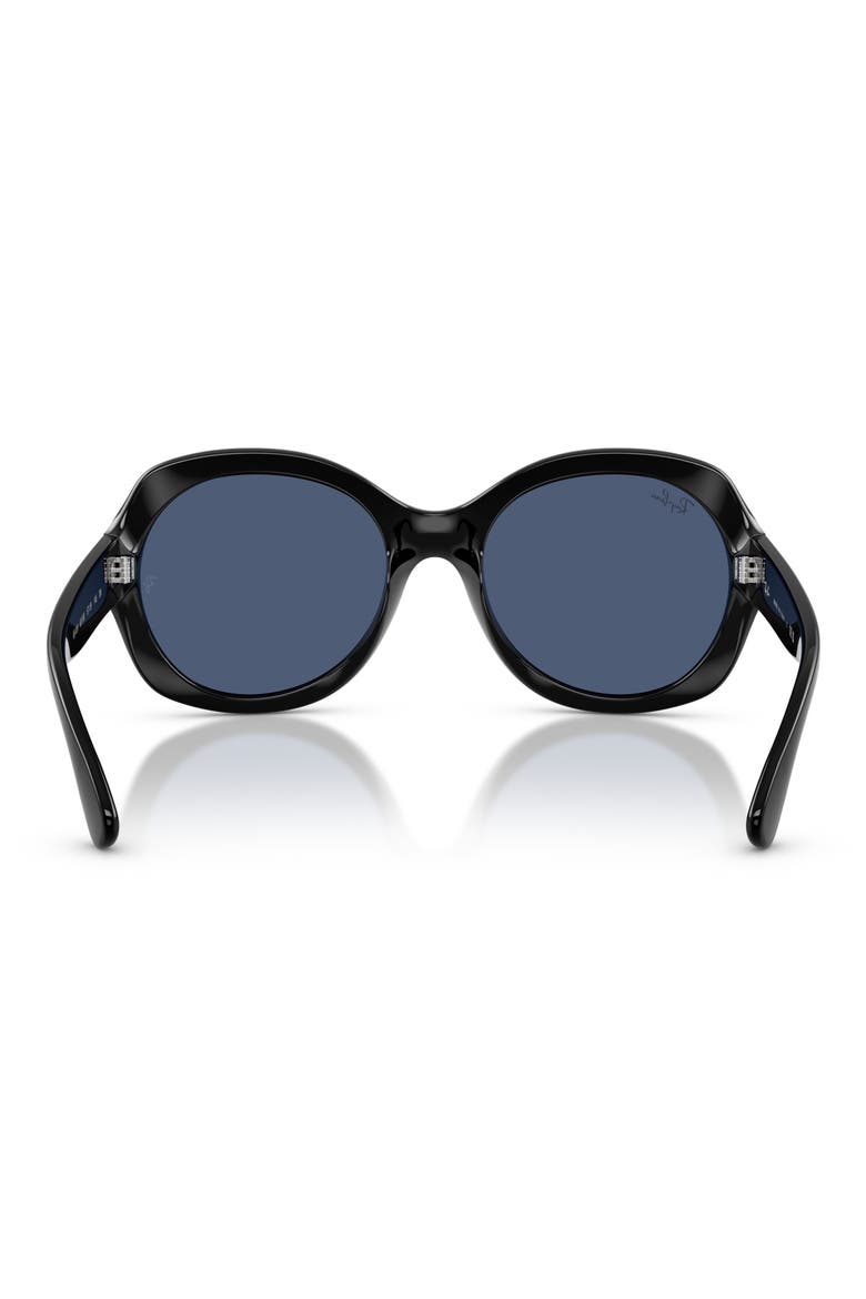 57mm Round Sunglasses, Alternate, color, BLACK