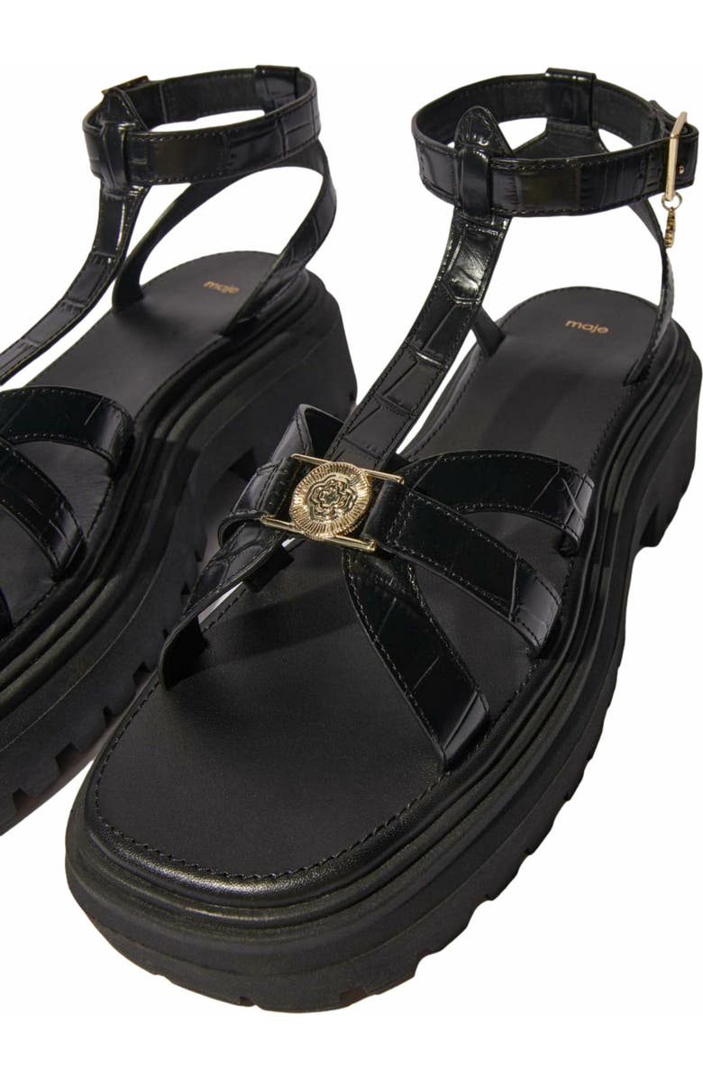 maje Flat sandals with tread, Alternate, color,