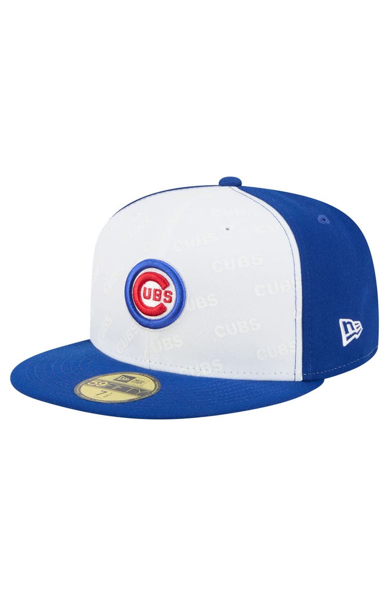 New Era Men's New Era White/Royal Chicago Cubs Repeat 59FIFTY Fitted Hat, Alternate, color, White