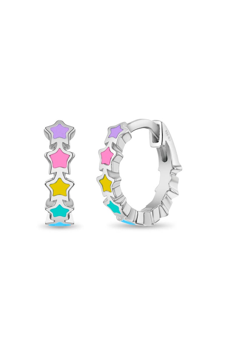 In Season Jewelry Star Cascade Huggie Hoops, Main, color, Multi-Color