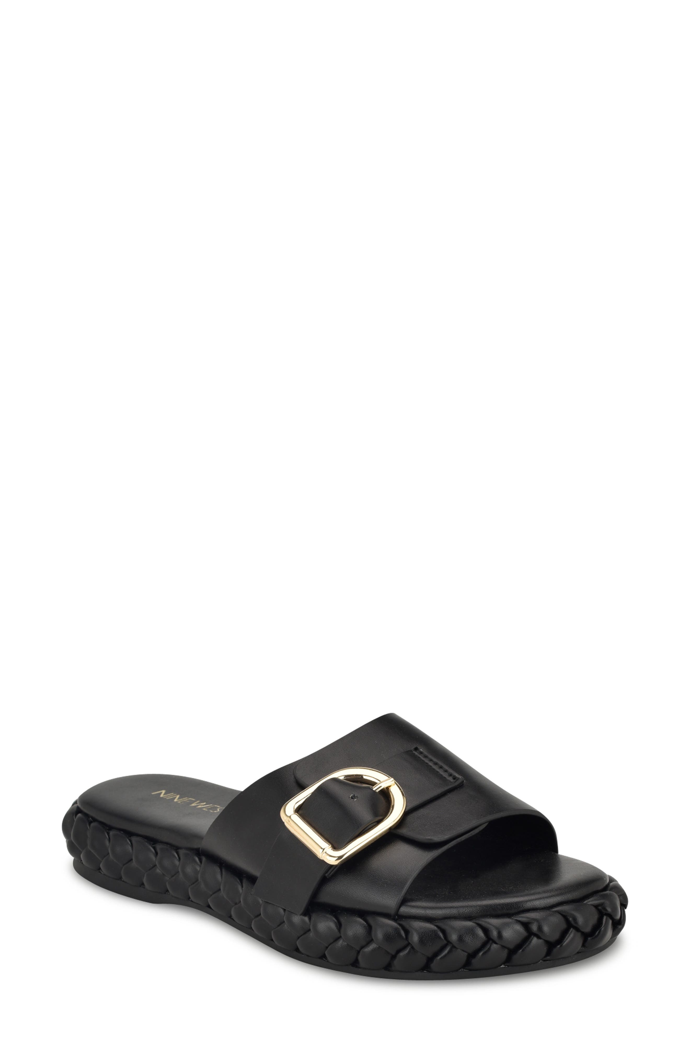 Nine West Shantel Buckle Slide Sandal, Main, color, 