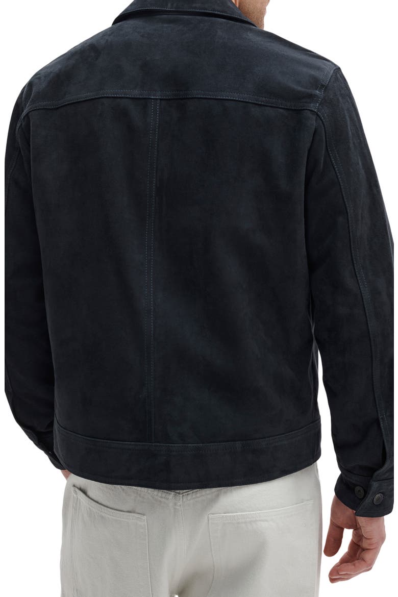 Suede Trucker Jacket, Alternate, color, NAVY