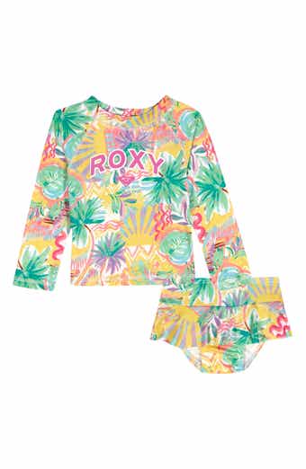 Roxy Kids' Rashguard Top & Bikini Bottoms Set
